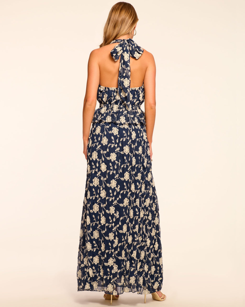 Floral Embroidered Chiffon Dress