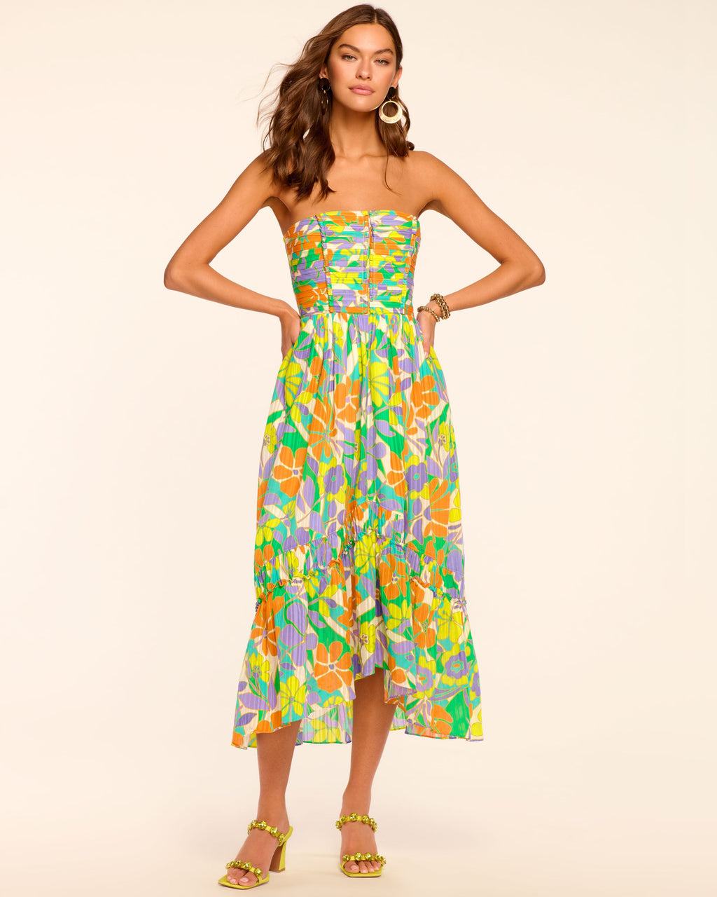Elastic Back Smocked Sleeveless Dress