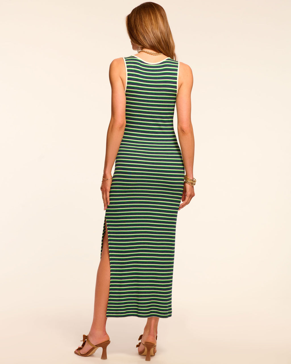 Sleek Side Slit Ribbed Knit Dress