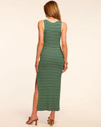 Sleek Side Slit Ribbed Knit Dress