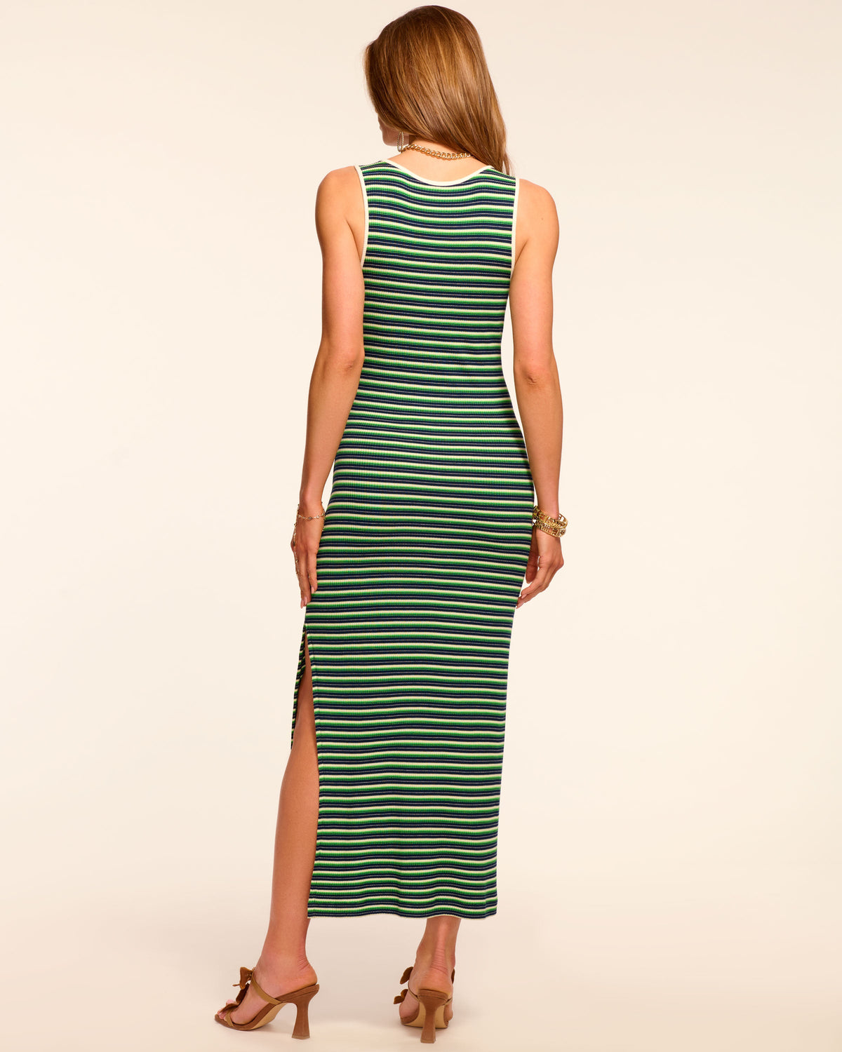 Sleek Side Slit Ribbed Knit Dress