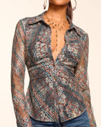 Fall Fabulousness Tartan Mesh Top