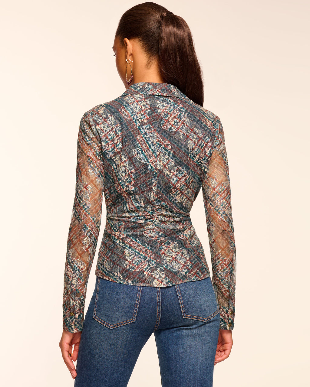 Fall Fabulousness Tartan Mesh Top