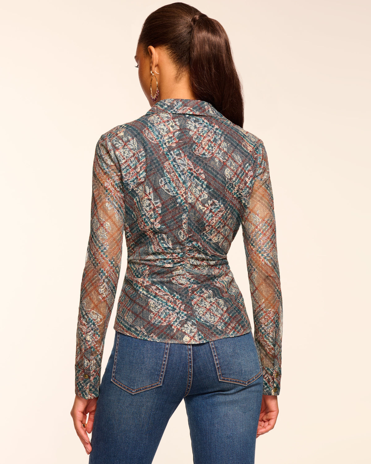 Fall Fabulousness Tartan Mesh Top