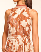 Shadow Floral High-Neck Dress