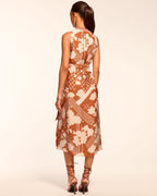 Shadow Floral High-Neck Dress