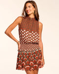 Gold Button Sleeveless Vintage Dress