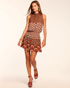 Gold Button Sleeveless Vintage Dress