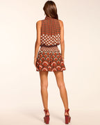 Gold Button Sleeveless Vintage Dress