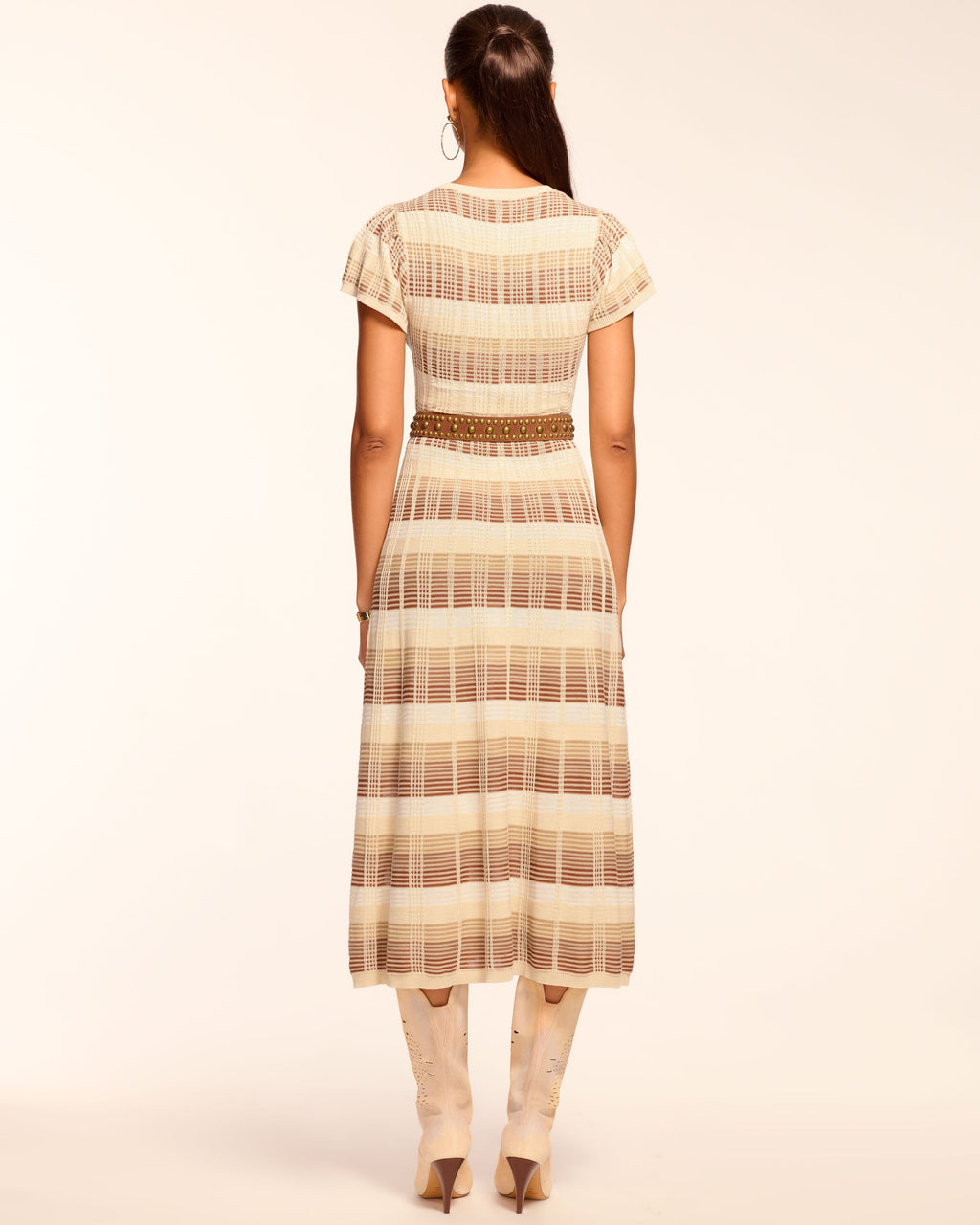 Flutter Sleeve High-Neck Elegance