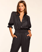 Polished Ease Puff Sleeve Jumpsuit