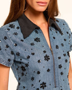 ‌Luxury Beaded Floral Embellished Shirt
