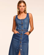 Effortless Sophistication Button-Front Denim Dress