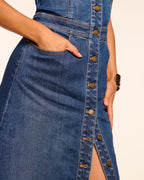 Effortless Sophistication Button-Front Denim Dress