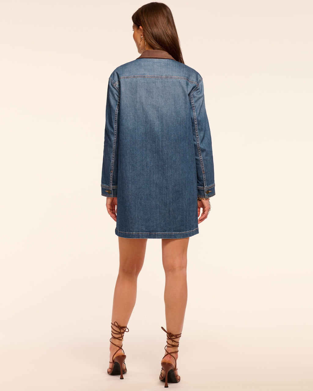 Faux Suede Denim Mini Dress
