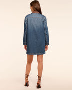 Faux Suede Denim Mini Dress