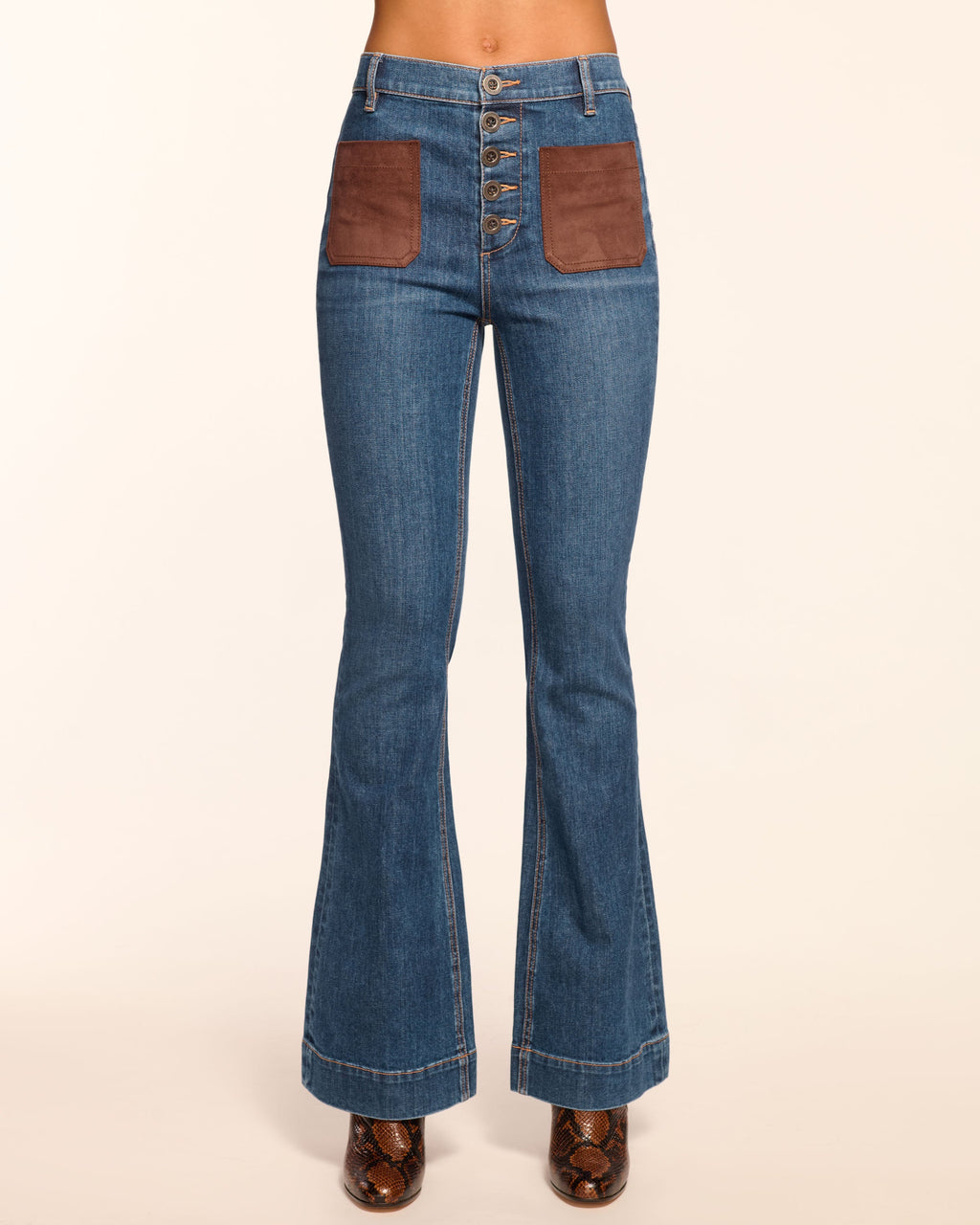 Retro Chic High-Rise Flare Jeans