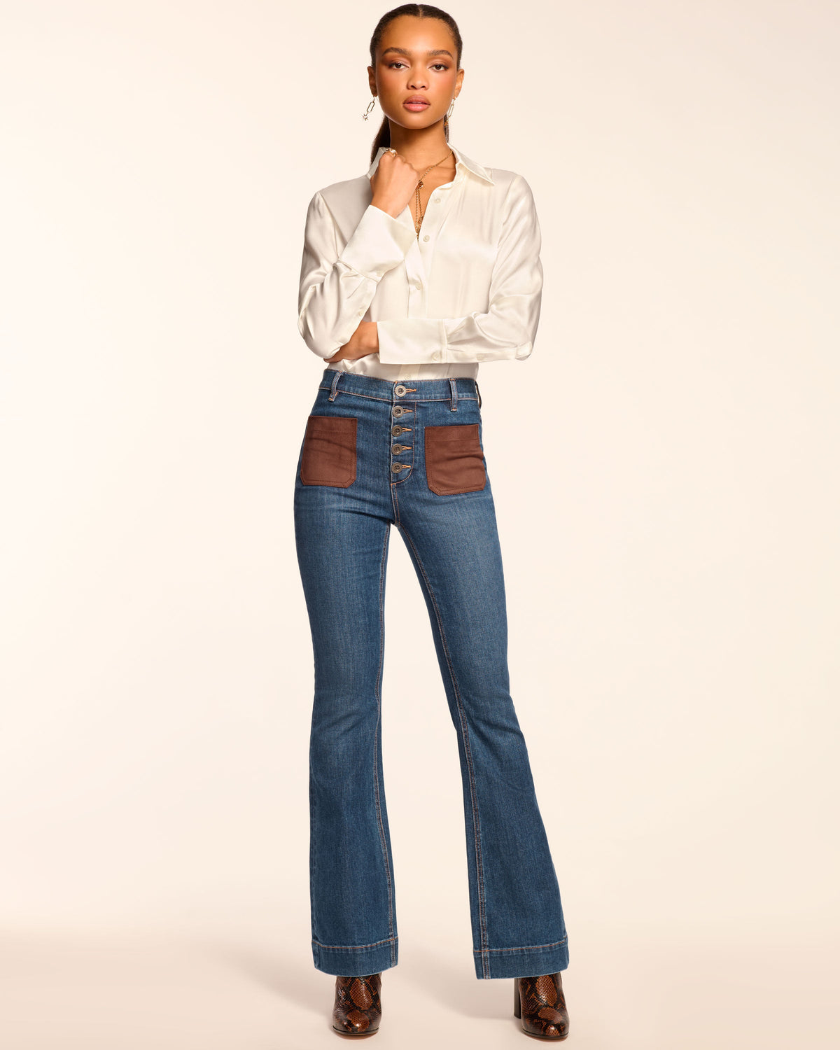 Retro Chic High-Rise Flare Jeans
