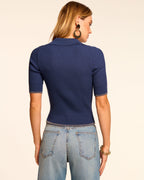 Metallic Trimmed V-Neck Sweater