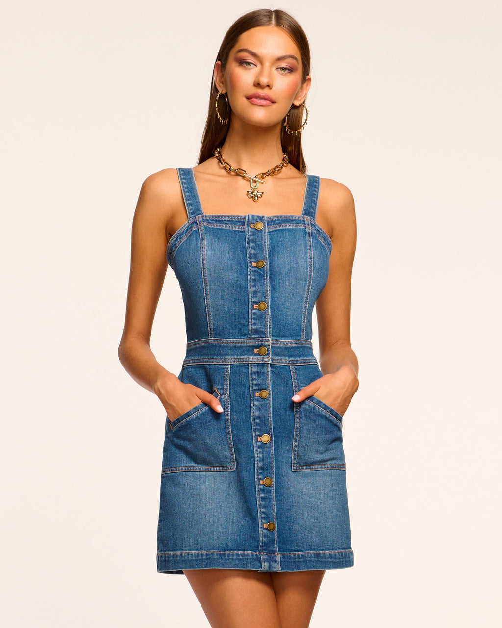 Casual Denim Jumpsuit with Pockets