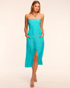 Smocked Back Crepe Summer Dress