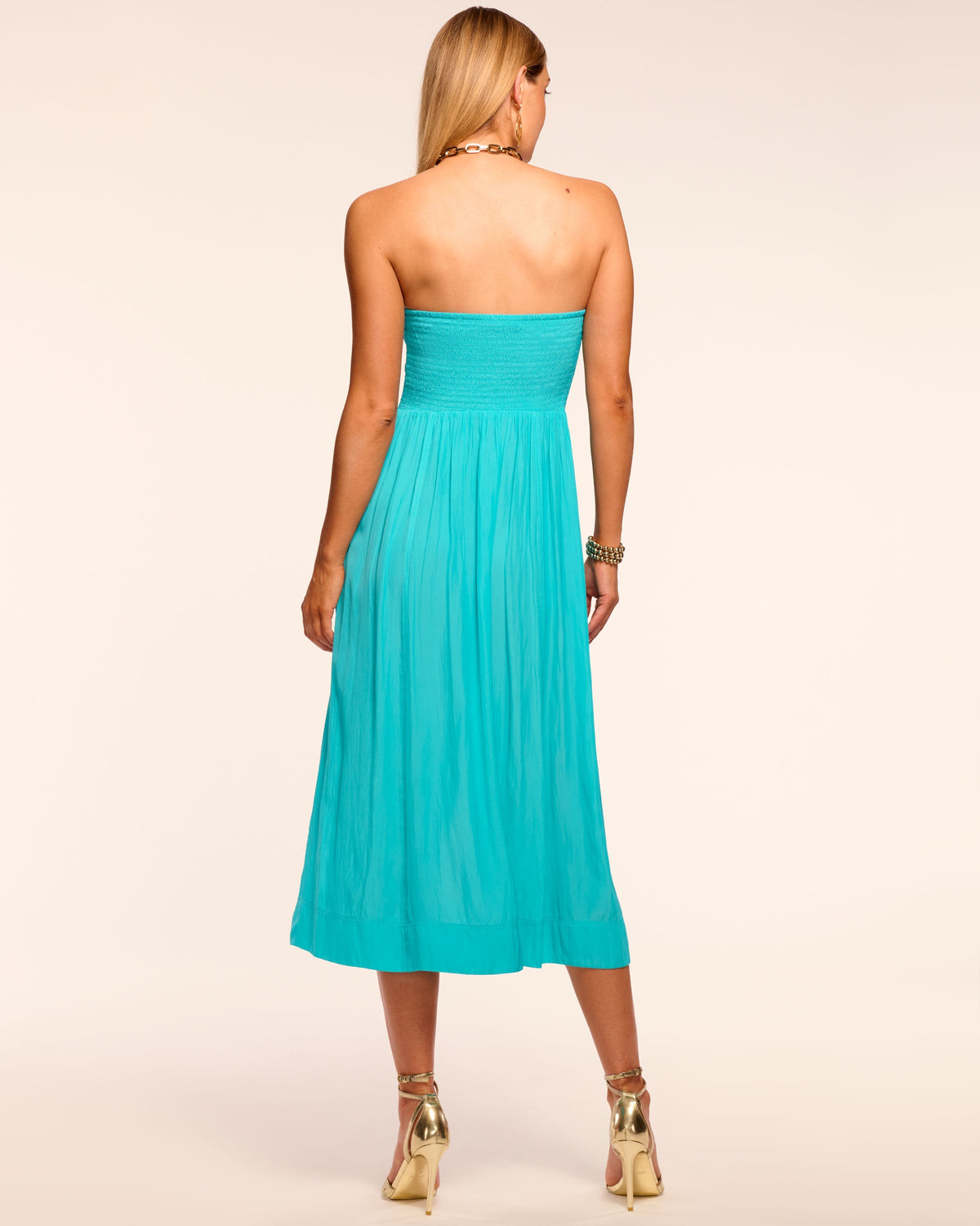 Smocked Back Crepe Summer Dress