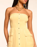 Smocked Back Crepe Summer Dress