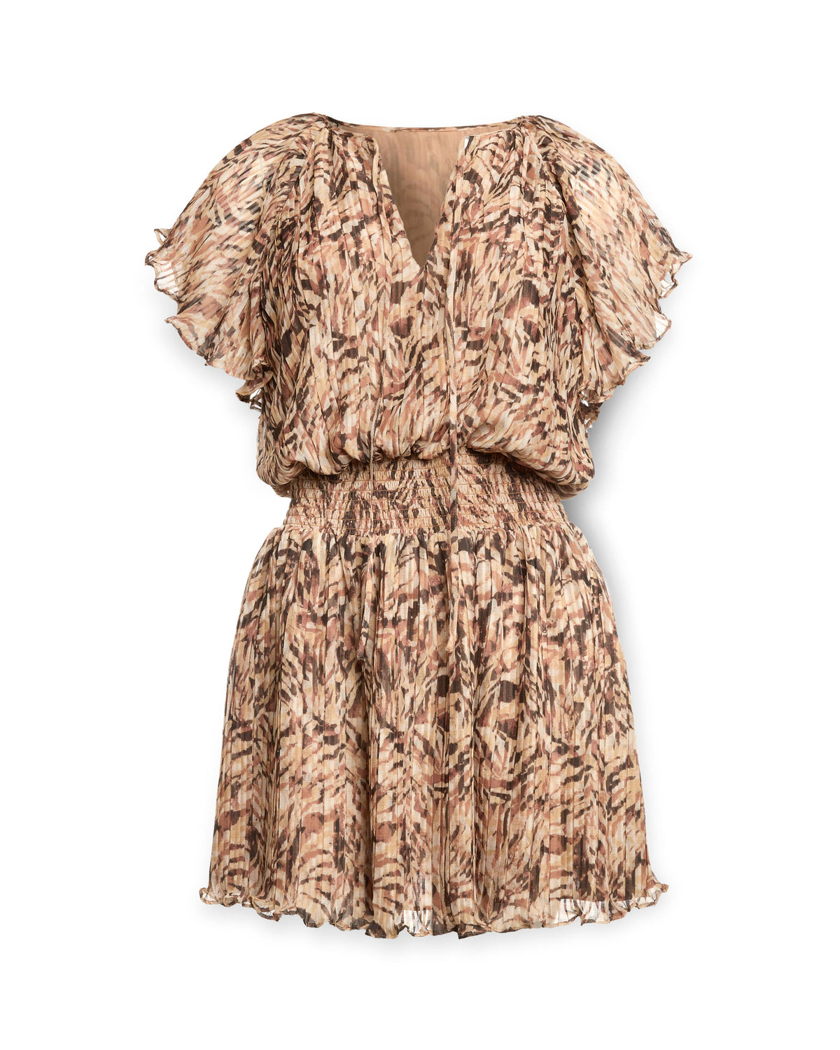 ‌V-Neck Blouson Vacation Dress