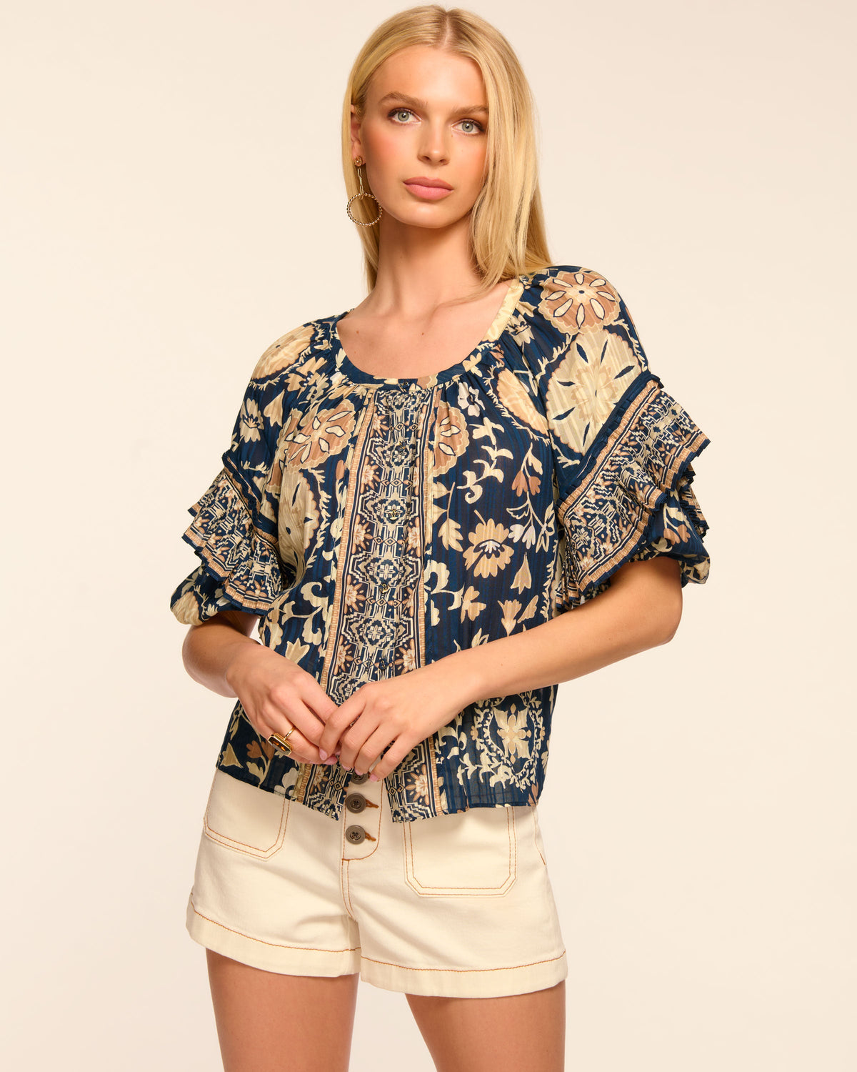 Summer Ruffle Print Day-Night Top