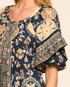 Summer Ruffle Print Day-Night Top