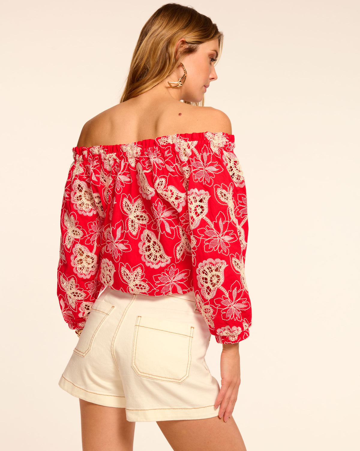 Comfortable Off-Shoulder Embroidered Top