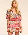 Contrast Detail Short Sleeve Dress