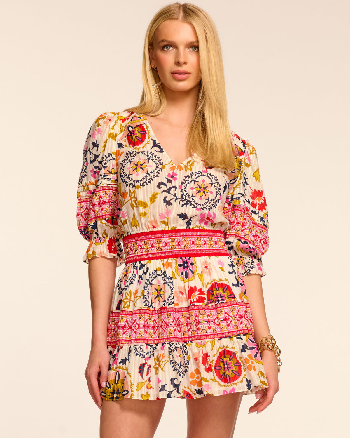Contrast Detail Short Sleeve Dress
