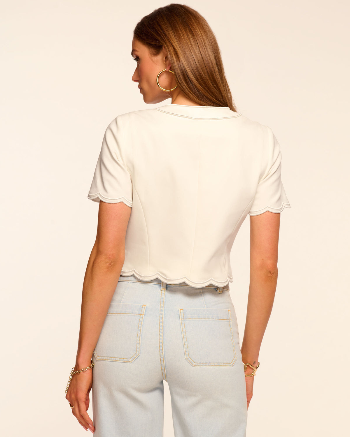 Comfortable Contrast Embroidered Button-Up Top