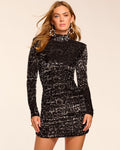 Mock Neck Ruched Party Dress