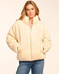 Textured Cable-Knit Puffer Coat for Layering