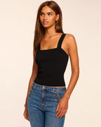 Thick Strap Fitted Knit Top