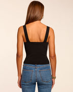 Thick Strap Fitted Knit Top