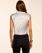Stretch Silk Cowl Neck Elevated Top