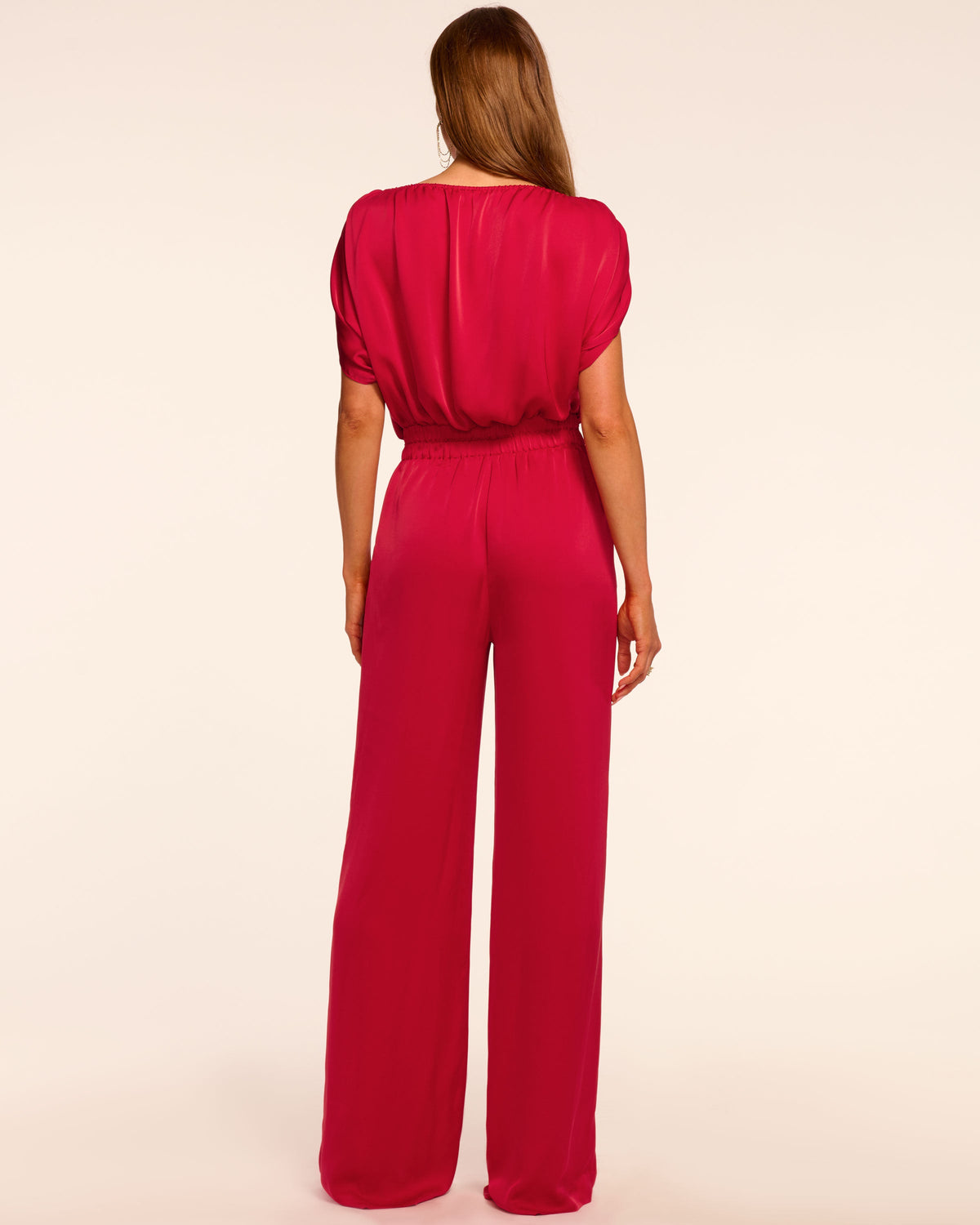 Ruched Wide-Leg One-Piece
