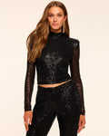 Cropped Beaded Shoulder Top