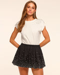‌Rhinestone Pearl Relaxed Tee