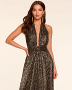 Metallic Animal Print Party Dress