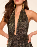 Metallic Animal Print Party Dress