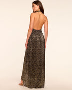 Metallic Animal Print Party Dress