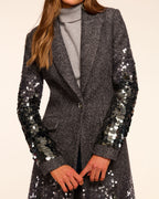 Elevated Shine Ombr Paillette Wool Blend Coat