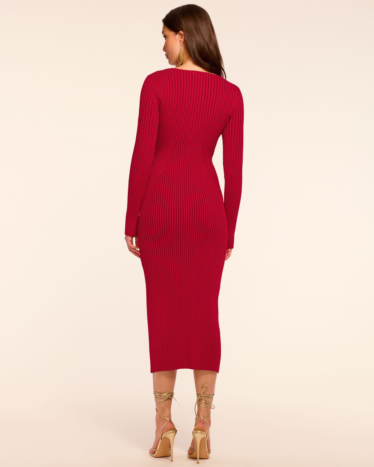 Athletic Contrast Ribbing Scarlet Dress