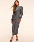 Keyhole Back Glitter Midi Dress