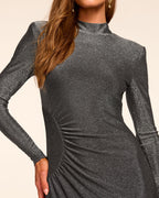 Keyhole Back Glitter Midi Dress