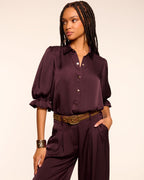 High Collar Satin Bodysuit for Date Night